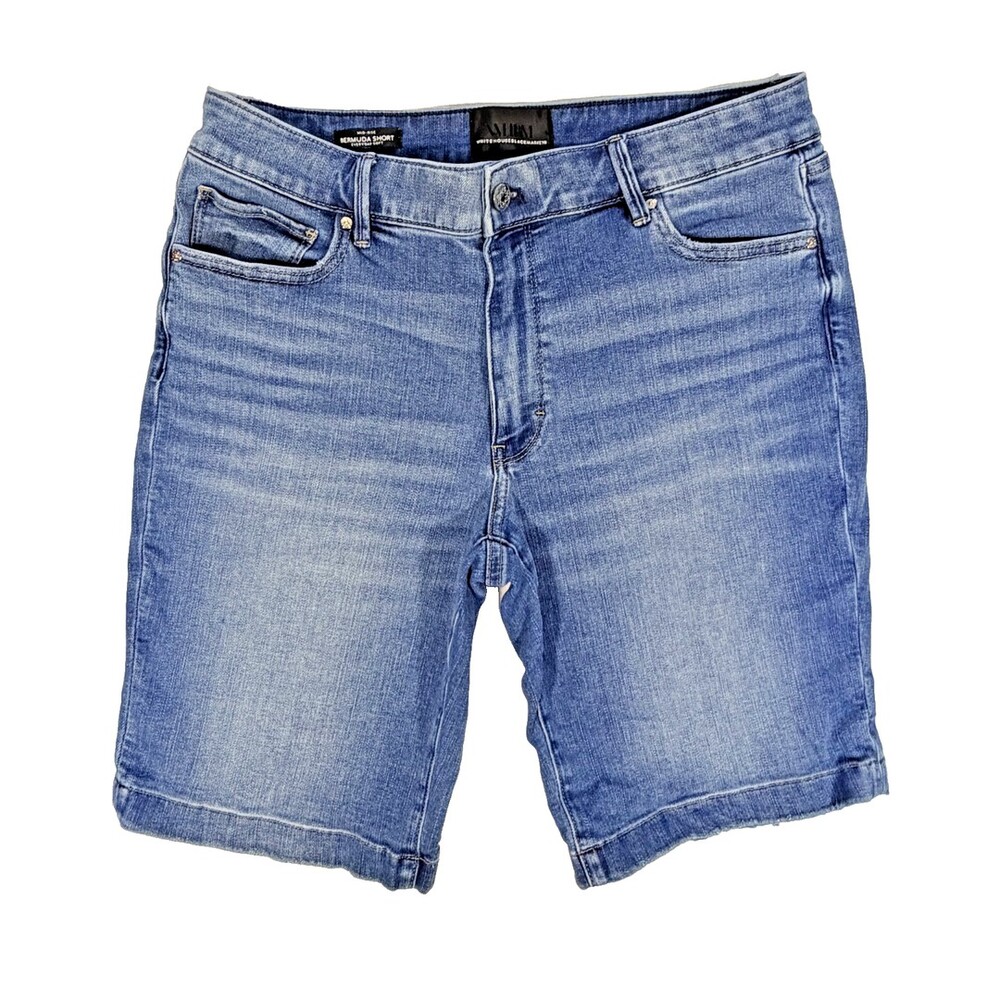White House Black Market Bermuda Jean Shorts Womens Size 12 Blue Mid-Rise